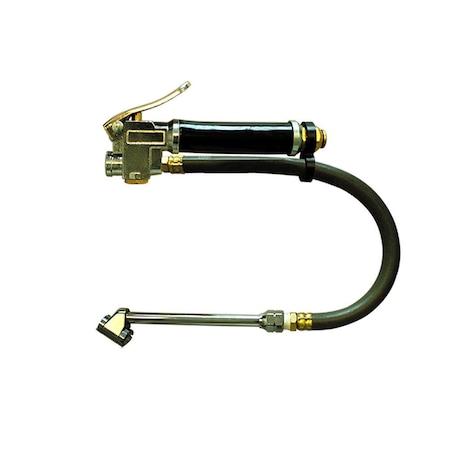 Interstate Pneumatics Heavy Duty Inflator 10-120 PSI w/ 12 Inch Rubber Hose Whipend & 11 Inch Dual Foot Truck Chuck TF5137L